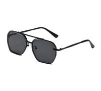 MUTYNE Square Metal Frame Sunglasses for Men Women Retro Double Bridge Sun Glasses with Gold Frame Fashion Eyewear UV Prot