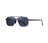 MUTYNE Square Polarized Sunglasses Double Bridge Metal Frame UV Protection Sun Glasses for Men Women Outdoor Driving Eyewe