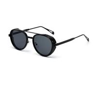 MUTYNE Steampunk Round Sunglasses for Men Women Retro Metal Frame Double Bridge Circle Sun Glasses Gothic Eyewear with Sid
