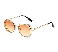 MUTYNE Steampunk Sunglasses Metal Thick Rimmed Rectangle Men Sunglass Vintage Metal Frame Sun Glasses Fashion Women Eyewear UV400,2,One size