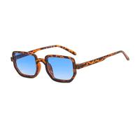 MUTYNE Trend Retro Small Square Women Sunglasses Fashion Luxury Men Outdoor Summer Traveling Shades Uv400(Leopard Blue)
