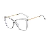 MUTYNE Trendy Big Frame Cat Eye Metal Legs Women Men Fashion(Gold Gray)