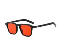 MUTYNE Trendy Square Rivet Sunglasses Men Retro Classic Women Sunglass Outdoor Driving Shade Uv400(Black Red)