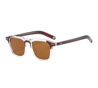 MUTYNE Trendy Square Rivet Sunglasses Men Retro Classic Women Sunglass Outdoor Driving Shade Uv400(Brown Tea)