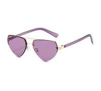 MUTYNE Triangle Half Frame Sun Glasses Retro Classic Sunscreen Eyewear for Men Fashion Punk Double Beams Sunglasses(C3 Purple)