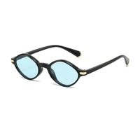 MUTYNE Triangular Small Frame Sunglasses Women Retro Solid Color Sun Glasses Personalized Trendy Sunscreen Spectacles for Men(C2 Blue)