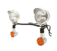 MUTYNE Turn Signal Lights 1 Set Universal Motorcycle Passing Fog Light & Turn Signals With Front Mounts Holder For