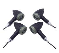 MUTYNE Turn Signal Lights 4X Universal Black Motorcycle Amber Lamp Turn Signal Rear Brake Lights Indicators