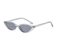 MUTYNE Vintage Cat Eye Sunglasses for Men Women Retro Slim Oval Small Frame Sun Glasses Trendy Tiny Triangle Black Eyewear