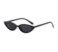 MUTYNE Vintage Cat Eye Sunglasses for Men Women Retro Slim Oval Small Frame Sun Glasses Trendy Tiny Triangle Black Eyewear