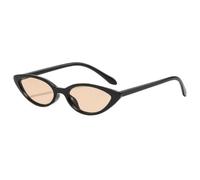 MUTYNE Vintage Cat Eye Sunglasses for Men Women Retro Slim Oval Small Frame Sun Glasses Trendy Tiny Triangle Black Eyewear