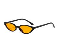 MUTYNE Vintage Cat Eye Sunglasses for Men Women Retro Slim Oval Small Frame Sun Glasses Trendy Tiny Triangle Black Eyewear