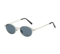 MUTYNE Vintage Classic Women Small Oval Metal Frame Sunglasses Fashion Rivets Men Punk Shades Uv400(Silver gray)