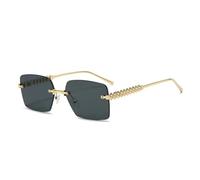 MUTYNE Vintage Frameless Square Sunglasses Women Men Rectangle Sun Glasses(1)