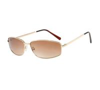 MUTYNE Vintage Metal Frame Square Women Sunglasses Trend Punk Hip Hop Men Outdoor Travel Uv400(Gold Gradient Tea)