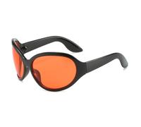 MUTYNE Vintage Oversized Cat Eye Sunglasses For Women Fashion Hip Hop Sun Glasses Men Chic Cool Shades Black White,black red,One size