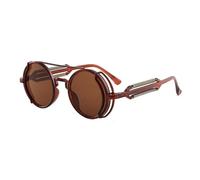 MUTYNE Vintage Punk Round Frame Sunglasses Men Women Glasses Small Lens Sun Glasses UV400 Outdoor Sports Eyewear,5,One size