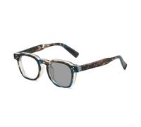 MUTYNE Vintage Rivets Polygon Square Glasses Fashion Women Men Clear(Blue pattern)