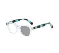 MUTYNE Vintage Rivets Polygon Square Glasses Fashion Women Men Clear(Clear blue amber)