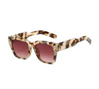 MUTYNE Vintage Rivets Square Men Sunglasses Fashion Gradient Shades Uv400 Women Outdoor Leopard(Amber red tea)