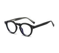 MUTYNE Vintage Round Glasses Frame Women Leopard Fashion Clear Eyewear Men Frame(Black Clear)