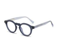 MUTYNE Vintage Round Glasses Frame Women Leopard Fashion Clear Eyewear Men Frame(Matte Blue Clear)