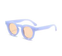 MUTYNE Vintage Round Sunglasses Women Personality Classic Sun Glasses Men Fashion Jelly Color Uv400(Blue Tea)