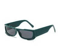 MUTYNE Vintage Square Trend Sunglasses Women For Men Luxury Sunglasses Female Small Frame Punk Double Colour Shades, Green / Black, Einheitsgröße