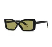 MUTYNE Women Men Rectangle Sun Glasses Cat Eye Vintage Square(C5-Black Green)