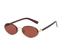 MUTYNE Women Simple Niche Retro Fashion Daily Wear Accessories for Men Cat Eye Small Frame Trendy Sunglasses(Gold Tea)