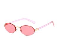 MUTYNE Women Simple Niche Retro Fashion Daily Wear Accessories for Men Cat Eye Small Frame Trendy Sunglasses(Gold Pink)