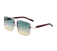 MUTYNE Wooden Square Sunglasses For Men Luxe Sunglasses Women Trendy Vintage Rimless Fashion Glasses Luxury,C2,one size