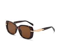 MUTYNE Yooske Outdoor Fashion Gradient Sunglasses Personalized Classic Solid Color Sun Glasses Women Vintage Large Oval Shades Uv400(Leopard Tea)