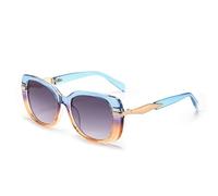 MUTYNE Yooske Outdoor Fashion Gradient Sunglasses Personalized Classic Solid Color Sun Glasses Women Vintage Large Oval Shades Uv400(Blue Orange Grey)