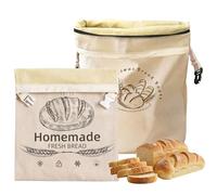 MUU 2Pcs Beeswax Bread Bags Bread Bags with Buckle Zip Closure Natural Beeswax Lining for Sourdough Eco Reusable Keeps Fresh Longer for Homemade Bakery Essentials