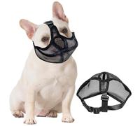 MUU Short Snout Dog Muzzle for French Bulldogs, Chihuahuas, Poodles & Other Flat-Faced Dogs - Black, Nylon, 45cm, Small Breeds