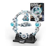 muuchuu Spaceship Building Set for Adults, Magnetic Floating Starship Toy with Light, Hyper-space Ring Space Suspension Decoration, Collectible Spacecraft Gifts for Boys Girls Aviation Fans