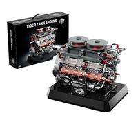muuchuu Technik Tiger Tank Engine Building Toy Set, Military Vehicle Engine That Work for Adult to Build, MOC Mechanical Electric Hobby Project Engineering Kits Gifts for Kids Teens 14+ (1236+Pcs)