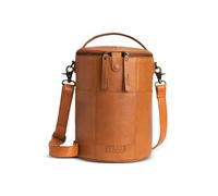 muud Saturn XL Leather Knitting Bag / Toiletry Bag - Whisky Brown, Zip Closure