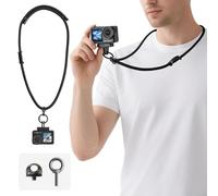 muuee Neck Strap for DJI Osmo Action 5 Pro/4/3, Pocket 3, Insta360 Ace Pro, Anti-Drop Neck Lanyard with 1/4" Screw and M5 eye bolt for GoPro, Insta360 X5/X4, Selfie Sticks, Camera & Tripod (Black)