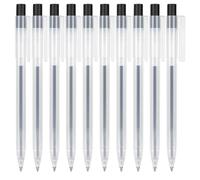 Muujiii Pens Click & Knock 0.5mm Black Gel Pen - Pack of 10 | Smooth Writing Japanese Stationery | Fine Tip Ballpoint Pens for Students, Office, Handwriting, Journaling & Notes | Smudge-Free Ink