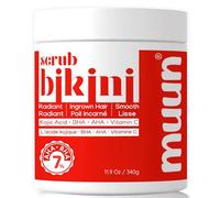 Muun Bikini Area Exfoliator, 2% Kojic Acid Vitamin C & 7% AHA/BHA Even Skin Tone & Ingrown Hair - Underarm Scrub - Radian, Smoothe & Soften Body Scrub