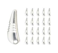 MUUNN 20Pcs Tungsten Javi Beads for Fly Tying, Hook Size ##10~#12 Tungsten Nymph Heavy Bodies Jig Back Beads (M,Silver