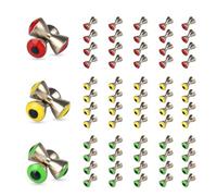 MUUNNN 60pcs Dumbbell Eyes Fly Tying, Fly Tying Eyes Realistic Brass Fly Tying Barbell Eyes Assortment 3.2mm