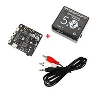 Muuoeou 1Set BT5.0 Receiver+One-To-Two Audio Cable+Case MP3 Bluetooth Decoder Lossless Black