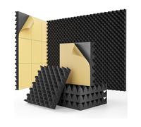 Muuoeou 24 Pack Self Adhesive Egg Crate Sound Proof Foam Panels 1x12x12Inch, Acoustic Foam for Home and Studios Easy Install