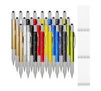 Muuoeou 24 Pcs 6-in-1 Tool Pens Multi-Tool Tool Pens and 24 Pcs Ink Refills Gadget Screwdriver Gift Pens