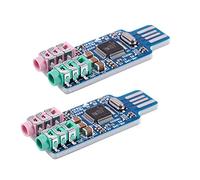 Muuoeou 2Pcs Free Driver USB Sound Card CM108 USB Sound Card Chip Blue