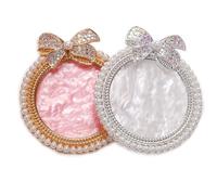 Muuoeou 2Pcs Resin Nail Art Palette Nail Art Display Board Bow Decorated with Rhinestones Nail Art Display Board