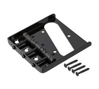 Muuoeou 3 Saddle Ashtray Bridge Tailpiece for Tele Electric Guitar (Black)